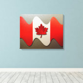 Canada Flag-Chrome door Shirley Taylor Canvas Afdruk (Insitu (Houten vloer))