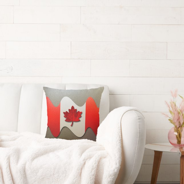 Canada Flag-Chrome door Shirley Taylor Kussen (Bank)