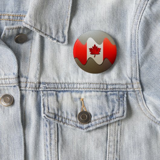 Canada Flag-Chrome door Shirley Taylor Ronde Button 5,7 Cm (In situ)