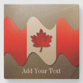 Canada Flag-Chrome door Shirley Taylor Stenen Onderzetter (Voorkant)