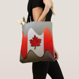Canada Flag-Chrome door Shirley Taylor Tote Bag