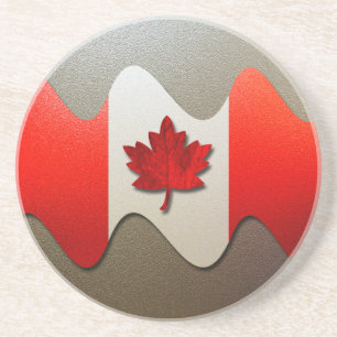 Canada Flag-Chrome door Shirley Taylor Zandsteen Onderzetter