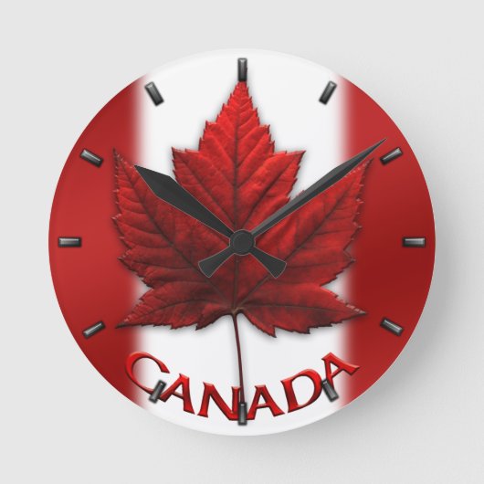 Canada Flag Clock Canada Souvenir Wall Clocks Gift Ronde Klok (Voorkant)