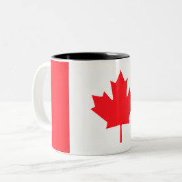 Canada Flag Custom Mug - Flag of canada Tweekleurige Koffiemok