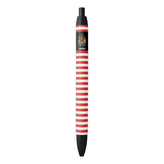 Canada Flag Cute Patriotic Zwarte Inkt Pen (Voorkant Verticaal)