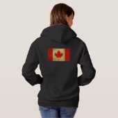Canada Flag Design Dames Zwart Hoodie (Achterkant volledig)