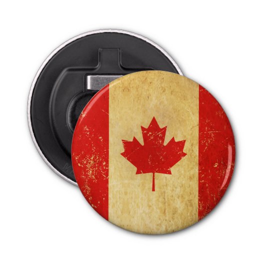 Canada Flag  Design flesopener Button Flesopener (Voorkant)