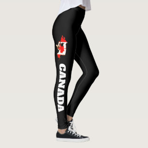 Canada Flag Design Rood Wit Zwart Leggings Vrouwen
