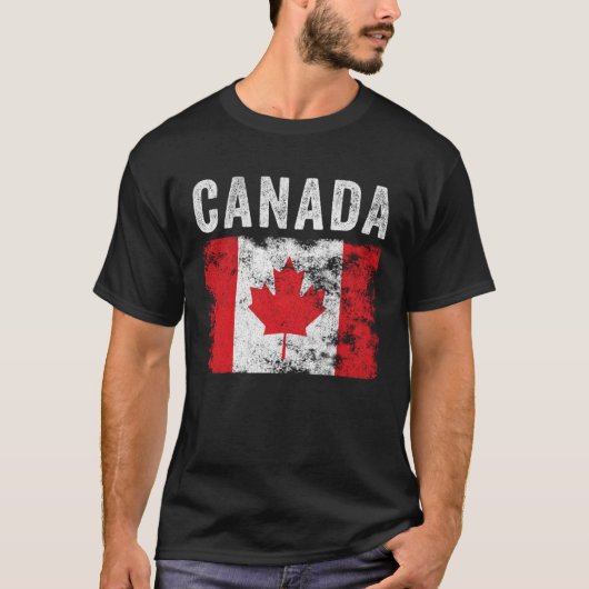 Canada Flag Distressed Men Women Kids Canadian F T-shirt (Voorkant)