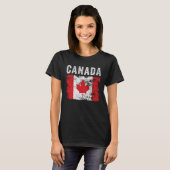 Canada Flag Distressed Men Women Kids Canadian F T-shirt (Voorkant volledig)