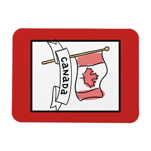 Canada Flag Doodle Magneet (Horizontaal)