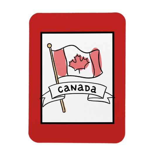 Canada Flag Doodle Magneet (Verticaal)