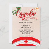 Canada Flag en Florals Wedding Shower Kaart (Voorkant)