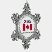 Canada Flag en Motto Tin Sneeuwvlok Ornament (Links)