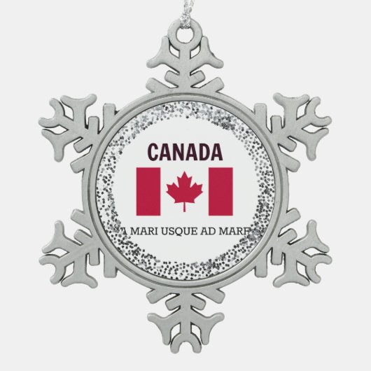 Canada Flag en Motto Tin Sneeuwvlok Ornament (Voorkant)