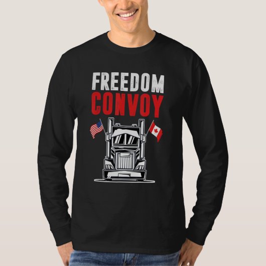 Canada Flag Freedom Convoy 2022 Canadian Trucker M T-shirt (Voorkant)