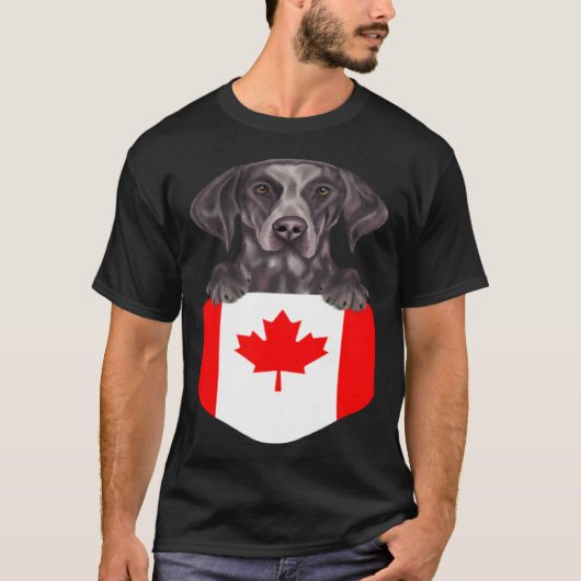 Canada Flag German Shorthaired Pointer Dog In Pock T-shirt (Voorkant)