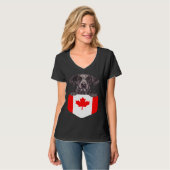 Canada Flag German Shorthaired Pointer Dog In Pock T-shirt (Voorkant volledig)