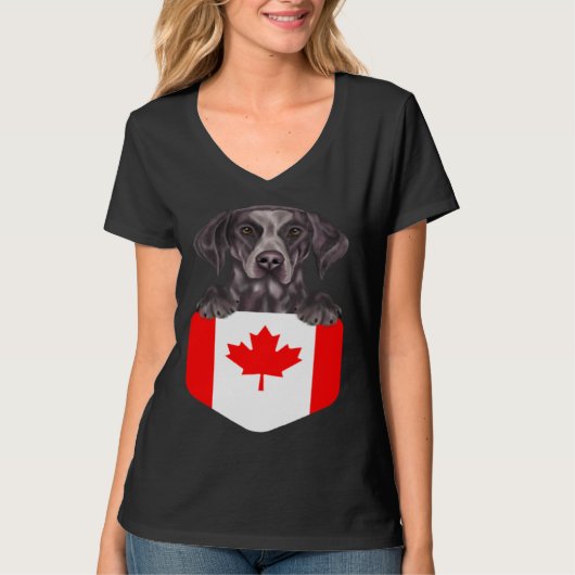 Canada Flag German Shorthaired Pointer Dog In Pock T-shirt (Voorkant)