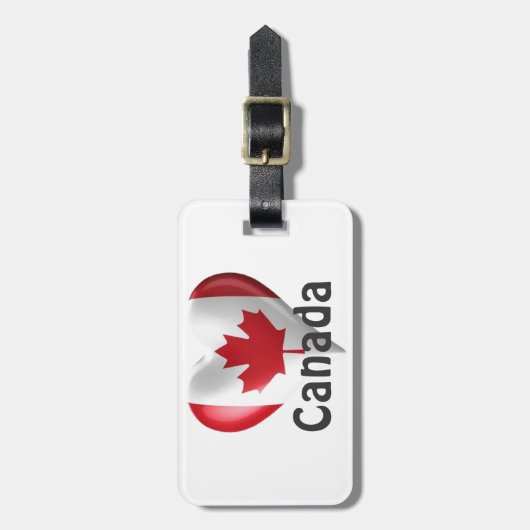 Canada Flag Heart Bagagelabel (Voorkant verticaal)