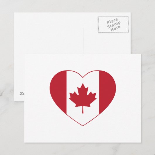 Canada Flag Heart Briefkaart (Voorkant / Achterkant)
