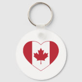 Canada Flag Heart Button Sleutelhanger (Voorkant)
