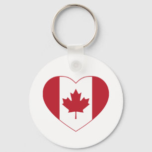 Canada Flag Heart Button Sleutelhanger