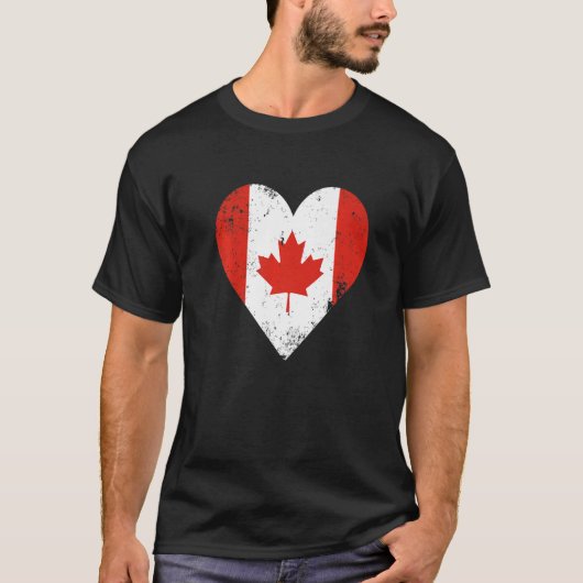 Canada Flag Heart Canadian Maple Leaf T-shirt (Voorkant)