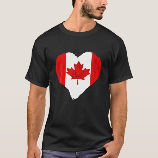 Canada Flag Heart Maple Leaf Canadian Pride Canadi T-shirt (Voorkant)