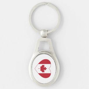 Canada Flag Heart Metal Sleutelhanger
