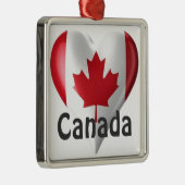 Canada Flag Heart Metalen Ornament (Rechts)