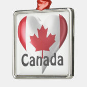 Canada Flag Heart Metalen Ornament (Links)