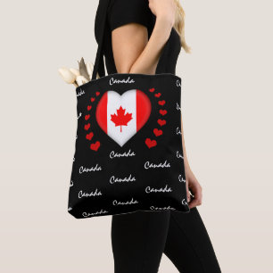 Canada Flag & Heart, mode van de Canadese vlag /sp Tote Bag