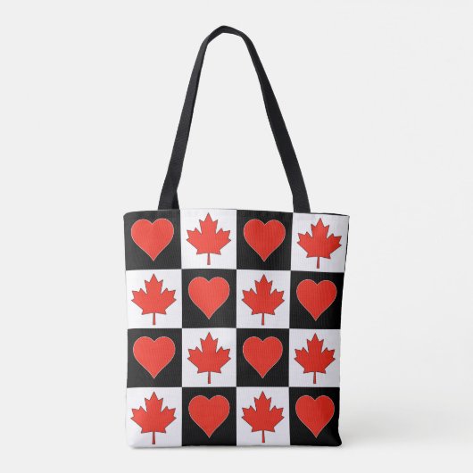 Canada Flag Heart Patriotic Canadian Pride Tote Bag (Achterkant)