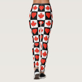 Canada Flag Heart Pattern Cute Patriotic Canadian Leggings (Achterkant)