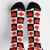 Canada Flag Heart Pattern Fun Patriotic Canada Sokken (Top)