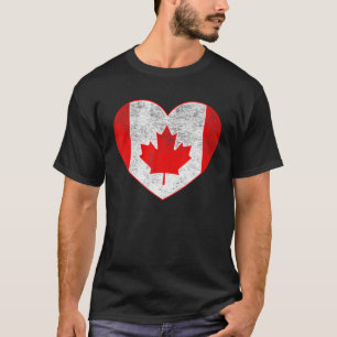 Canada Flag Heart Shirt Canadian Roots American L