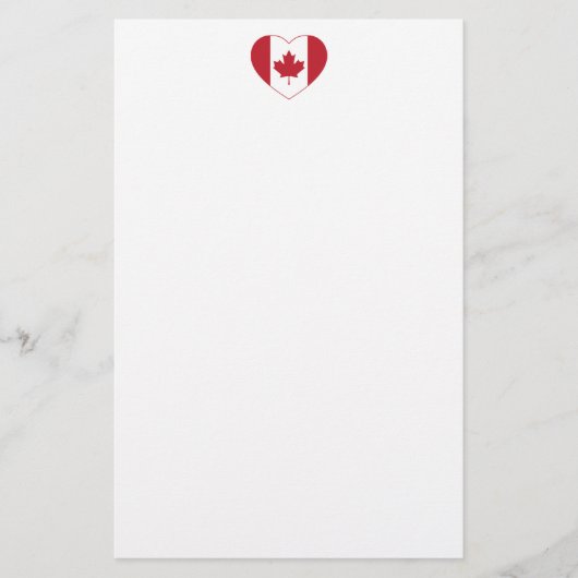 Canada Flag Heart Stationery Briefpapier (Voorkant)