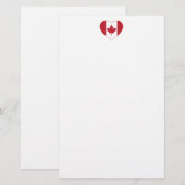 Canada Flag Heart Stationery Briefpapier (Voorkant / Achterkant)