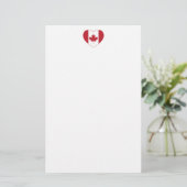 Canada Flag Heart Stationery Briefpapier (Staand voorkant)