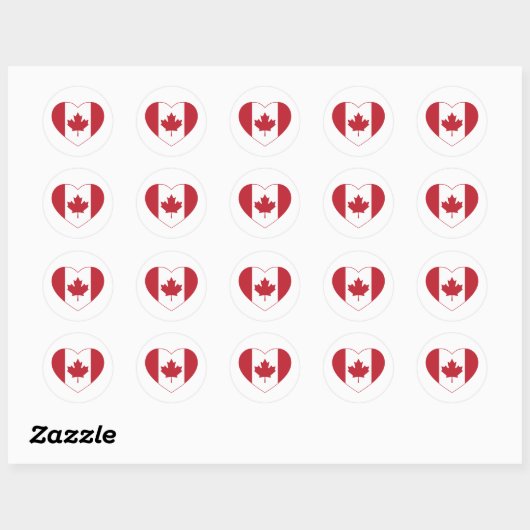 Canada Flag Heart Sticker (Vel)