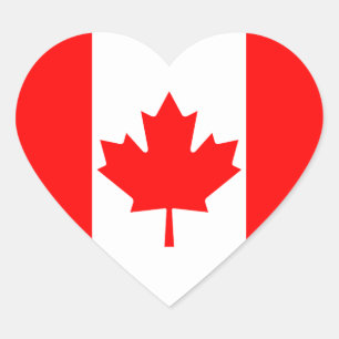 Canada Flag Heart Sticker