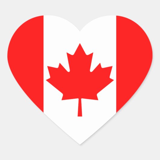 Canada Flag Heart Sticker (Voorkant)
