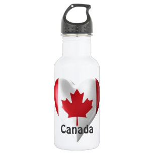 Canada Flag Heart Waterfles