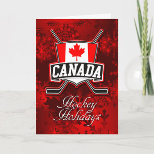 Canada Flag Hockey-kerstKaart Feestdagen Kaart