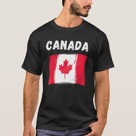 Canada Flag Holiday  Grunge Canadese vlag T-shirt (Voorkant)