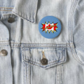Canada Flag Kapow Comic Style Star Ronde Button 5,7 Cm (In situ)