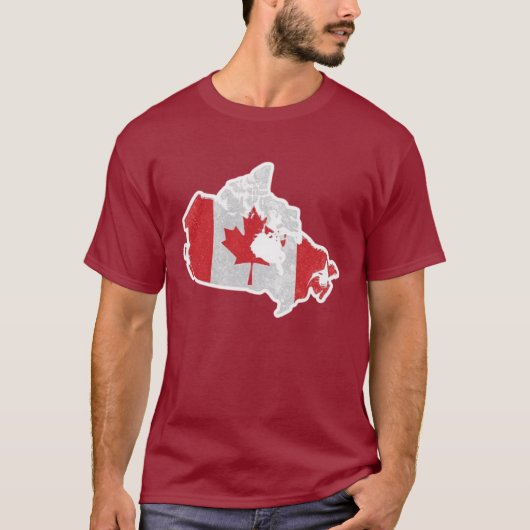 Canada Flag Map Iconic Red T-Shirt (Voorkant)