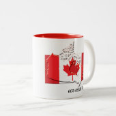 CANADA FLAG MAP Scripture Gepersonaliseerd Patriot Tweekleurige Koffiemok (Voorkant rechts)