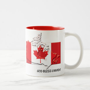 CANADA FLAG MAP Scripture Gepersonaliseerd Patriot Tweekleurige Koffiemok